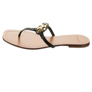 Tory Burch black leather slides 9.5